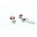 Handcrafted Studs 925 Sterling Silver Natural Red Ruby Precious Cabochon Stone 